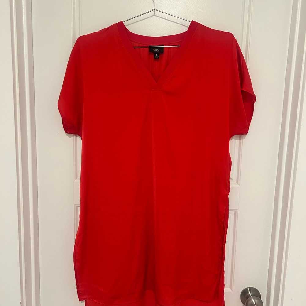 Mossimo Supply Co Red Boxy Short Sleeve Tunic
